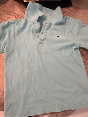 Vineyard Vines Kids Aqua Polo with Embroidered Whale